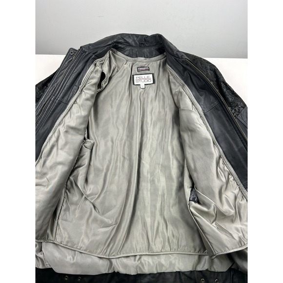 Vintage Pelle Studio Thinsulate Black Leather Coat Jacket Large Liner Full‎ Zip - Picture 10 of 15